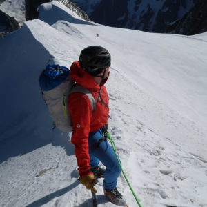 Im Hintergrund der Dent du Geant. Geshen von eine Tour mit Bergführer am rochefort Grat.